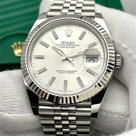 rolex jubileé silver mdci|rolex datejust 41 silver.